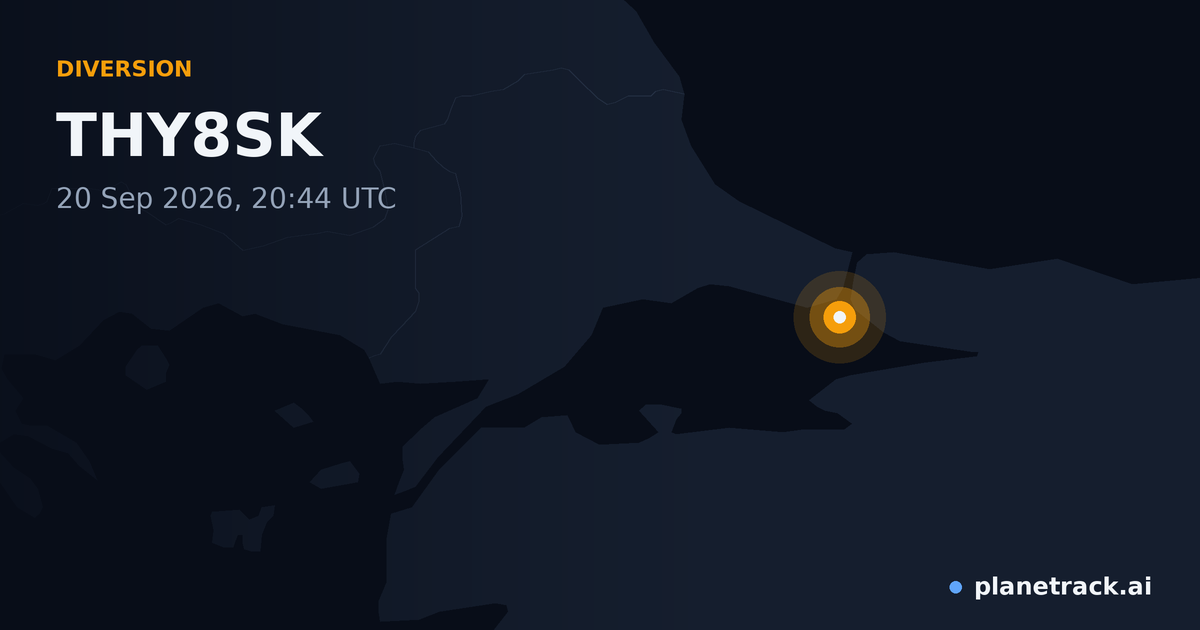 Map of where THY8SK's diversion happened