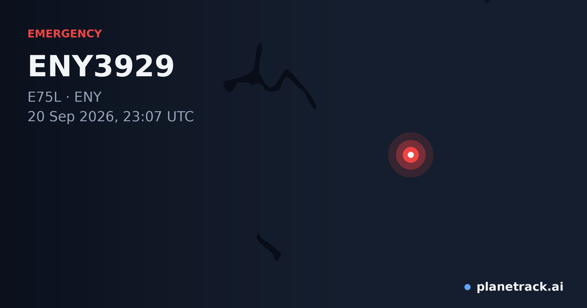 Map of where ENY3929's emergency: squawk 7600 happened