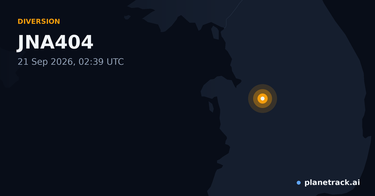 Map of where JNA404's diversion happened