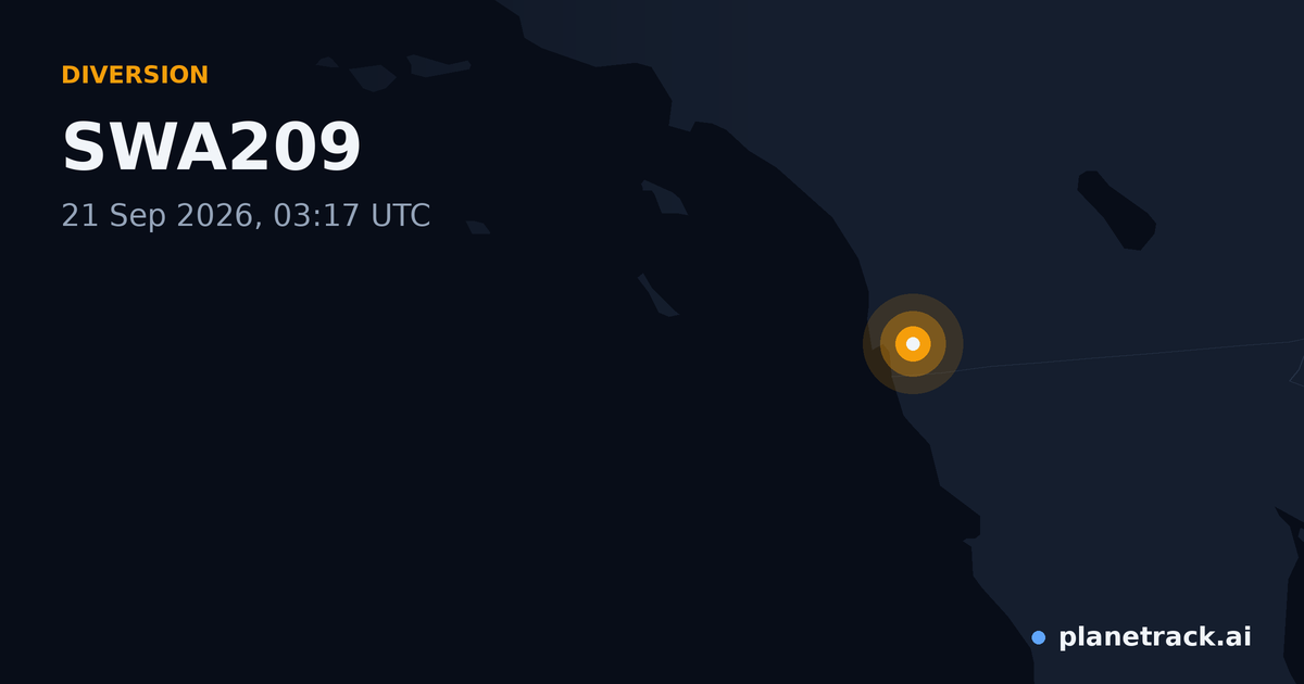 Map of where SWA209's diversion happened