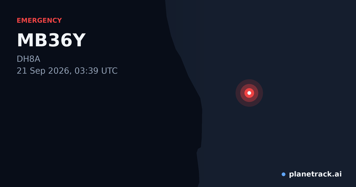 Map of where MB36Y's emergency: squawk 7700 happened