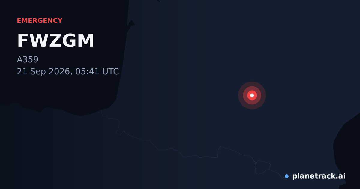 Map of where FWZGM's emergency: squawk 7600 happened