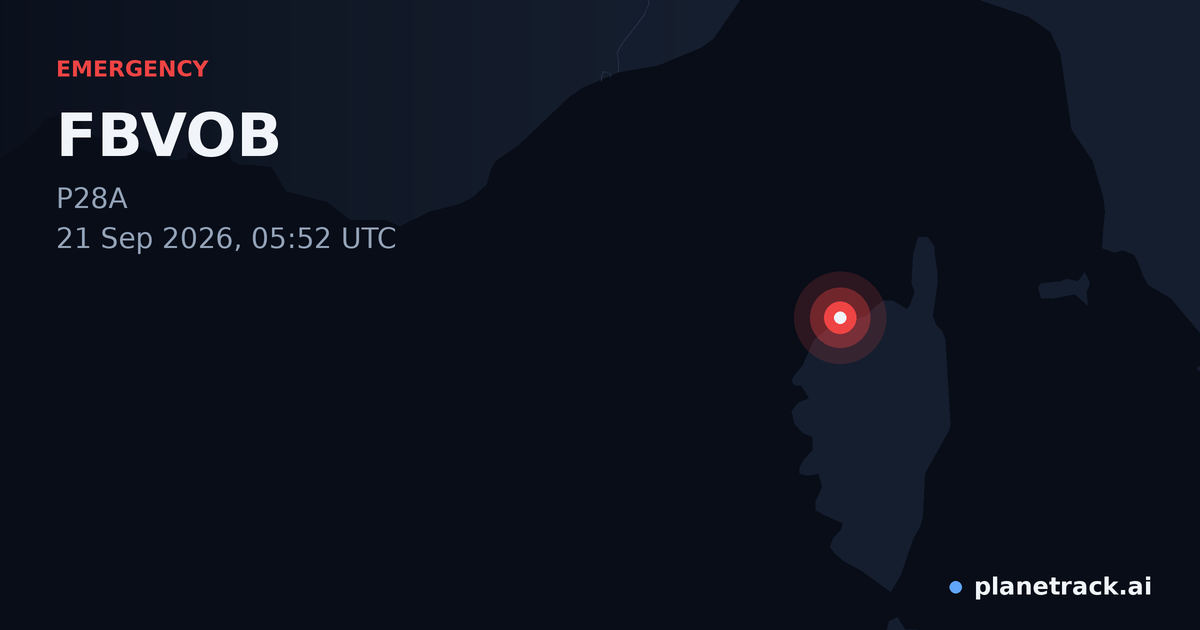 Map of where FBVOB's emergency: squawk 7600 happened
