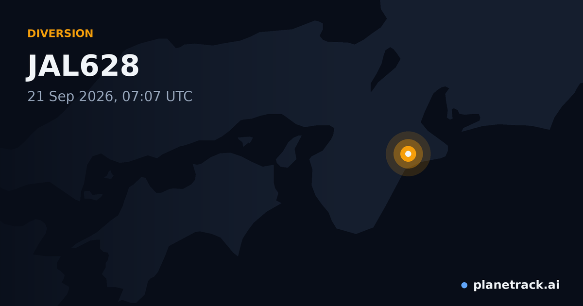 Map of where JAL628's diversion happened