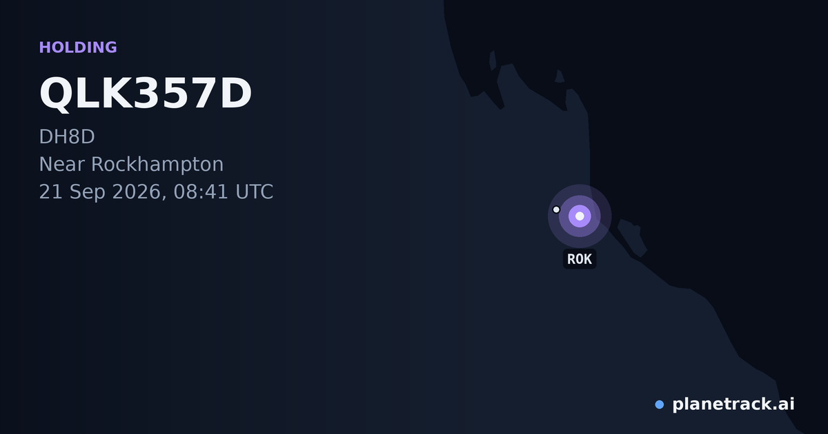 Map of where QLK357D's holding pattern happened