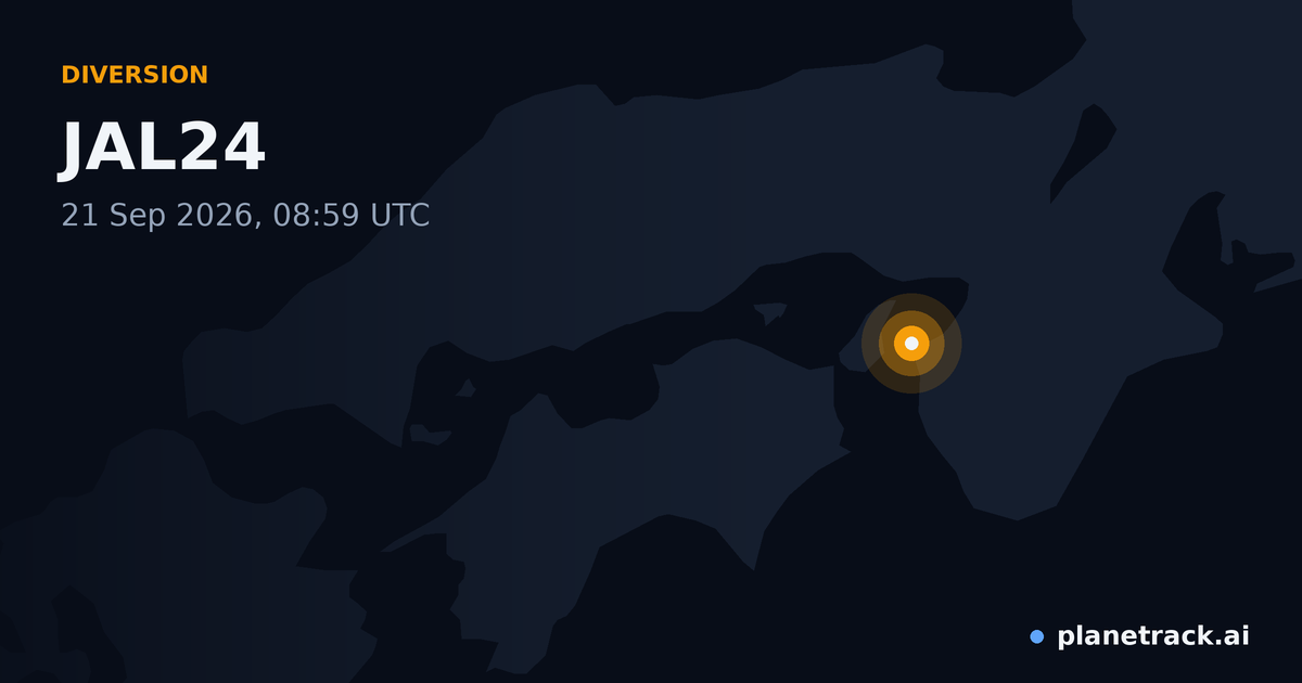Map of where JAL24's diversion happened