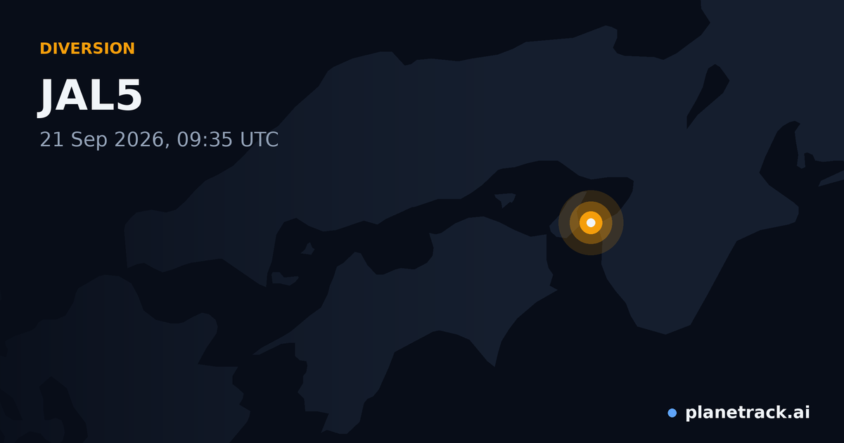 Map of where JAL5's diversion happened