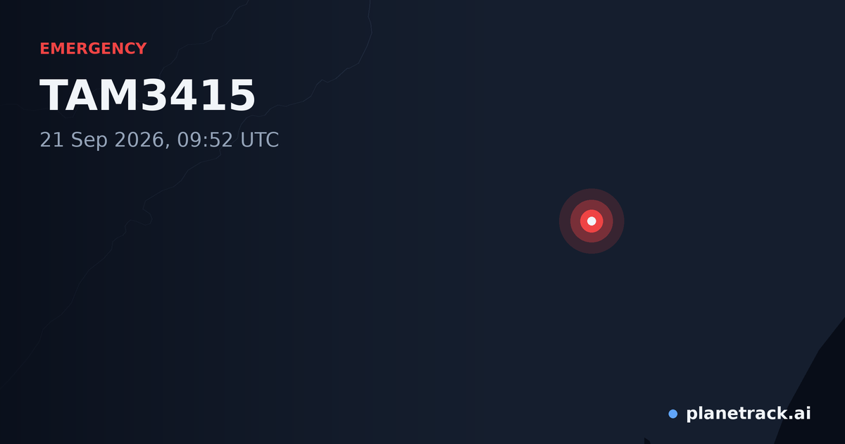 Map of where TAM3415's emergency: squawk 7600 happened