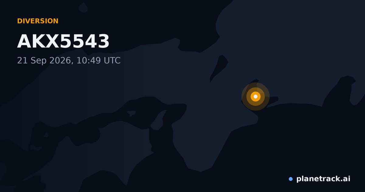 Map of where AKX5543's diversion happened