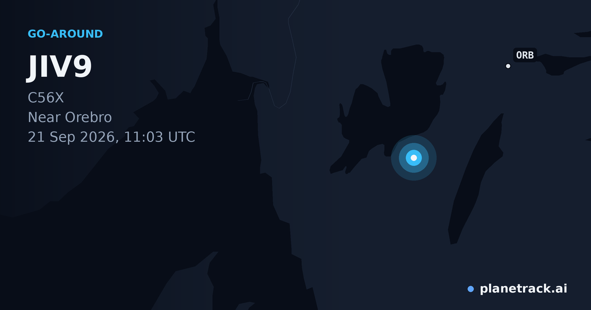 Map of where JIV9's go-around happened