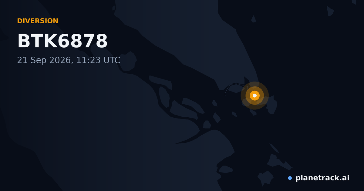 Map of where BTK6878's diversion happened
