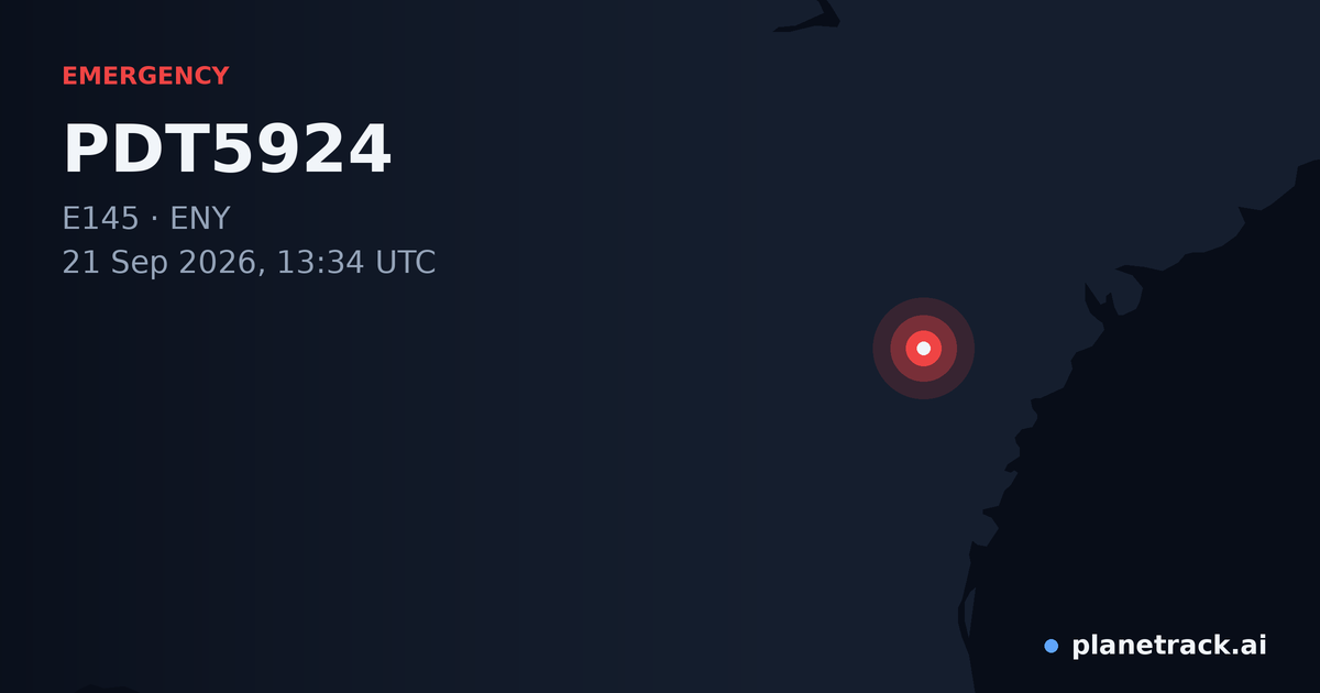 Map of where PDT5924's emergency: squawk 7700 happened