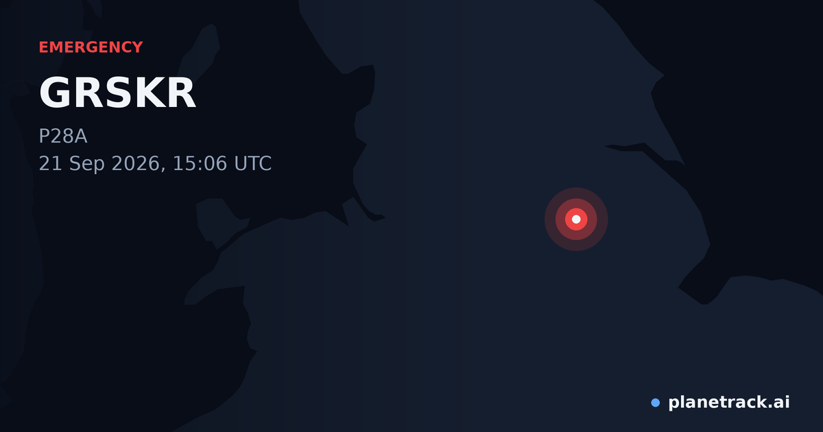 Map of where GRSKR's emergency: squawk 7600 happened