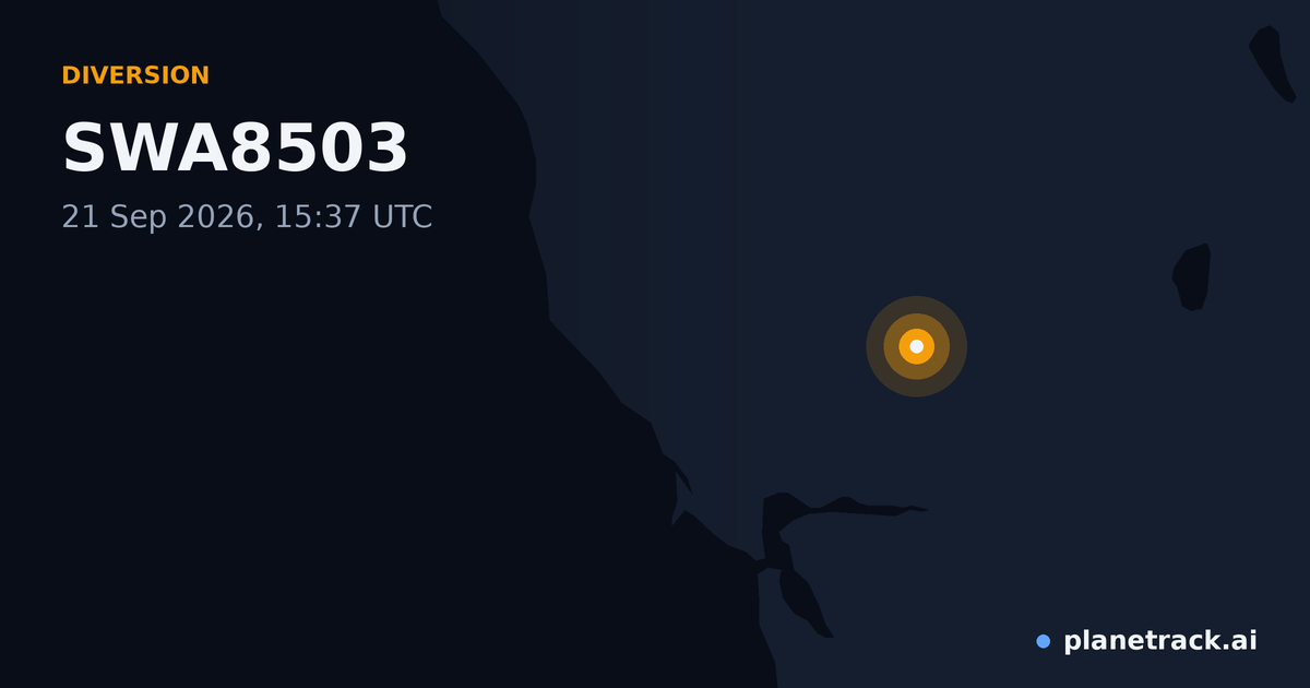 Map of where SWA8503's diversion happened