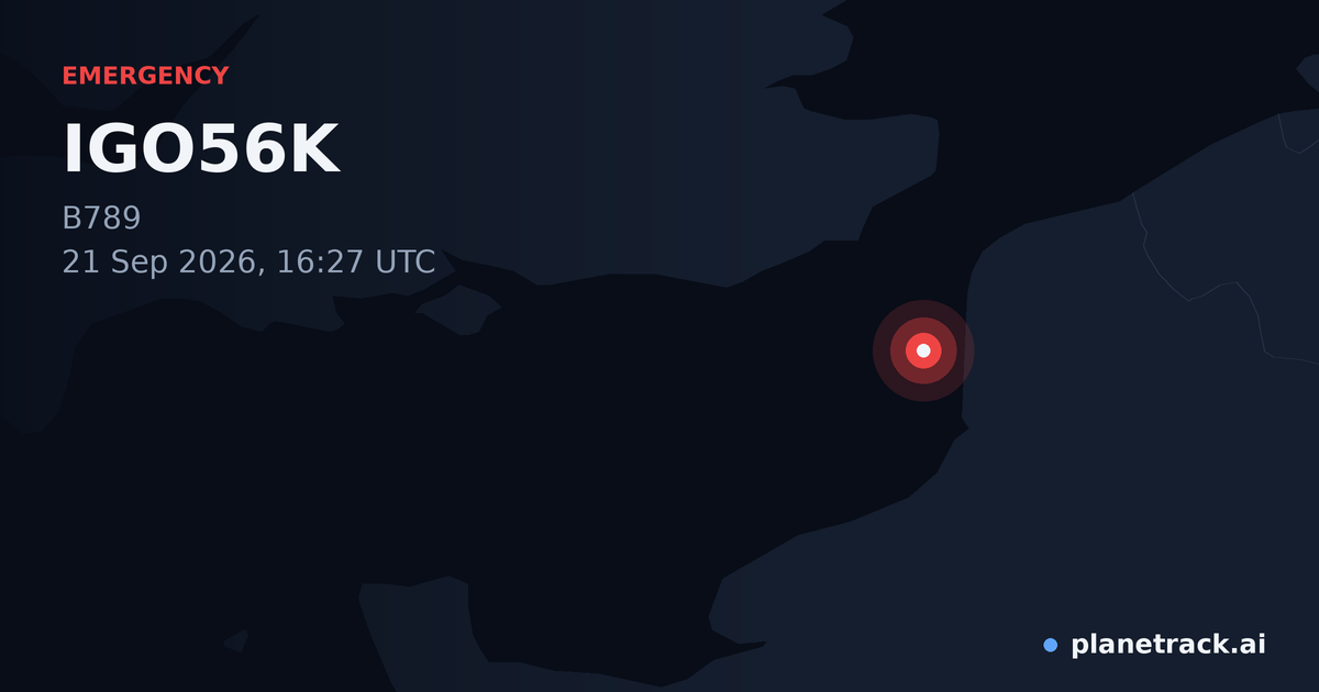 Map of where IGO56K's emergency: squawk 7600 happened
