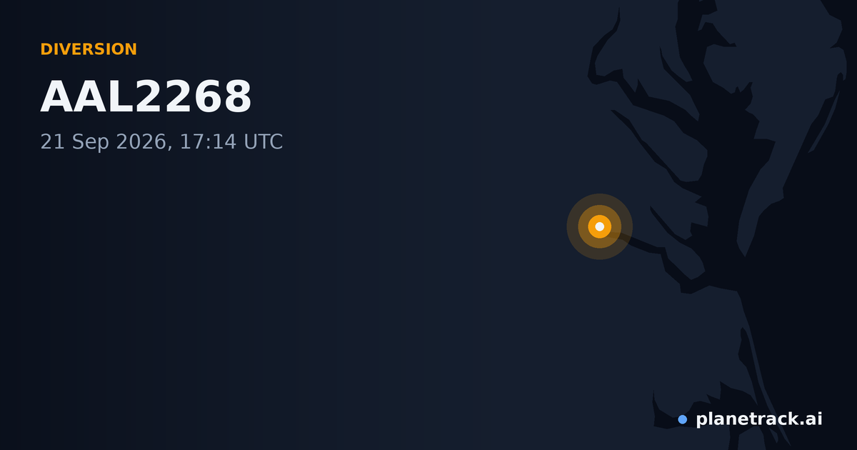 Map of where AAL2268's diversion happened