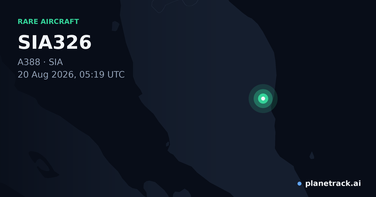 Map of where SIA326's rare aircraft happened
