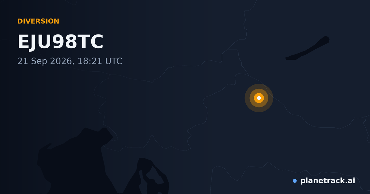 Map of where EJU98TC's diversion happened