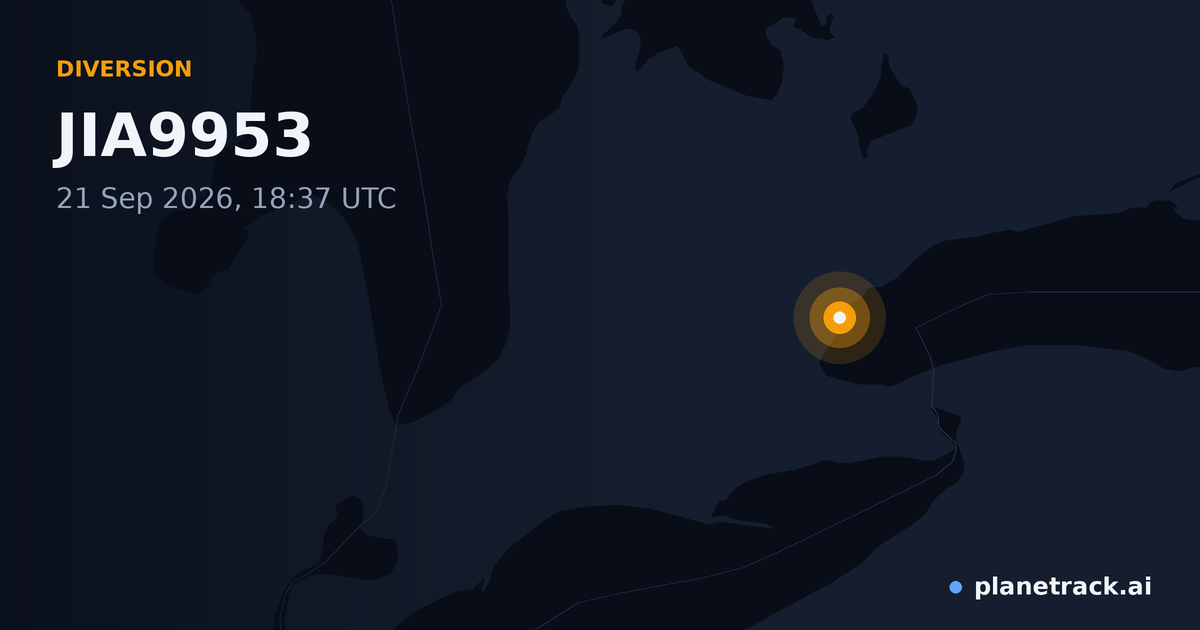 Map of where JIA9953's diversion happened