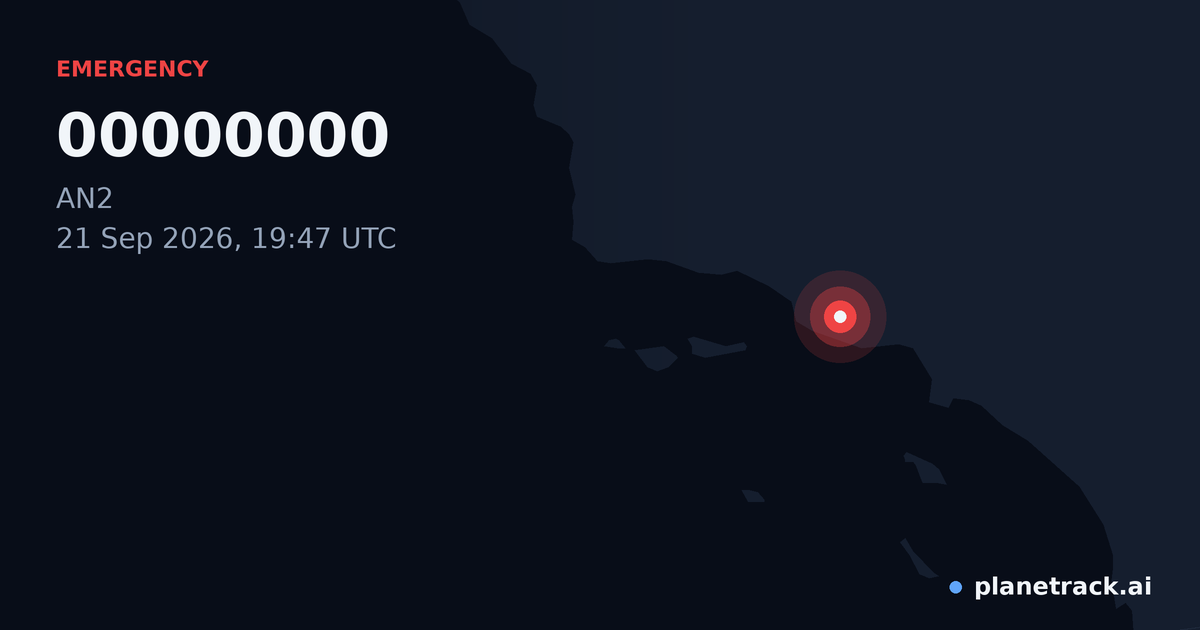 Map of where 00000000's emergency: squawk 7700 happened