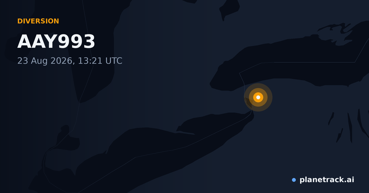 Map of where AAY993's diversion happened