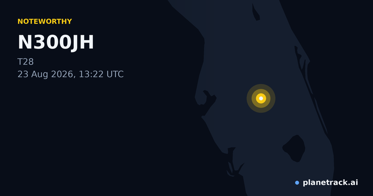 Map of where N300JH's special aircraft happened