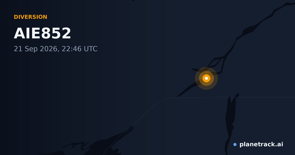 Map of where AIE852's diversion happened