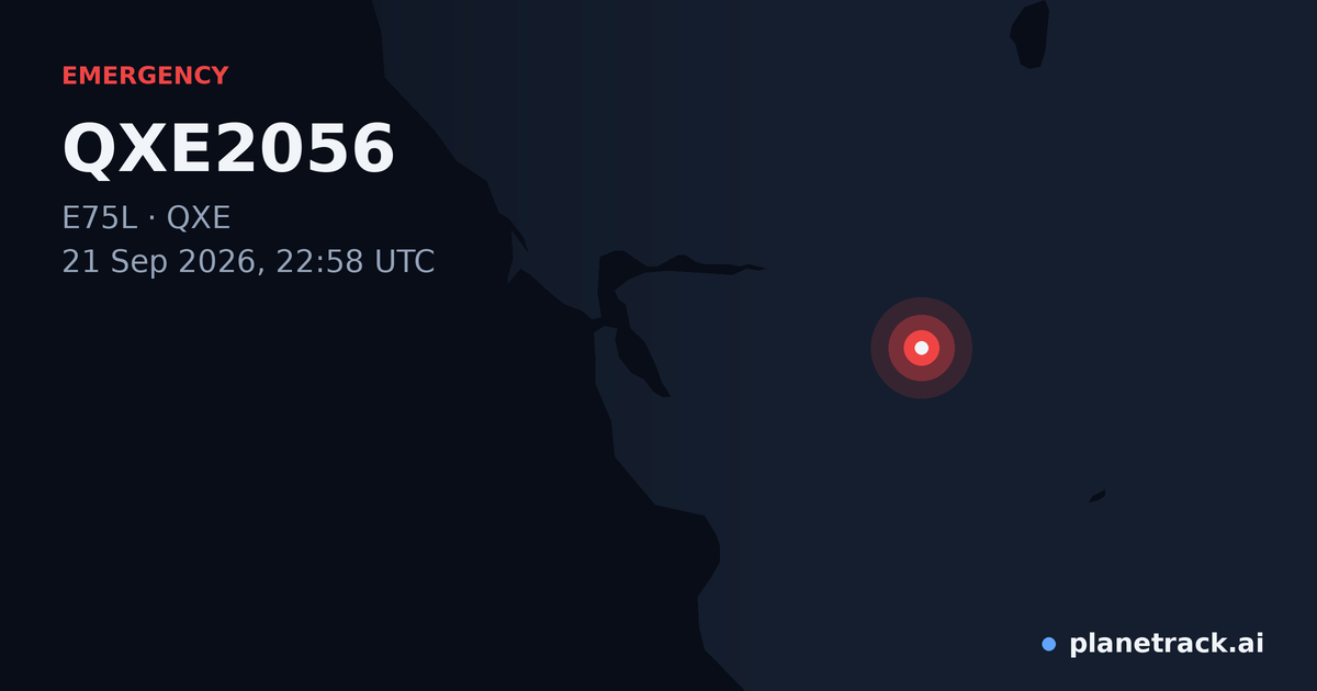 Map of where QXE2056's emergency: squawk 7700 happened