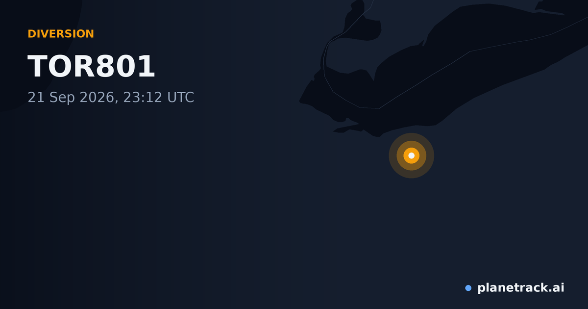 Map of where TOR801's diversion happened