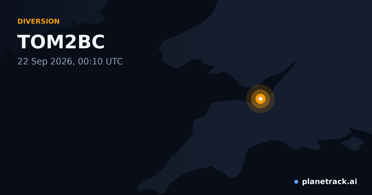 Map of where TOM2BC's diversion happened