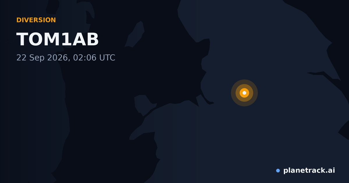 Map of where TOM1AB's diversion happened