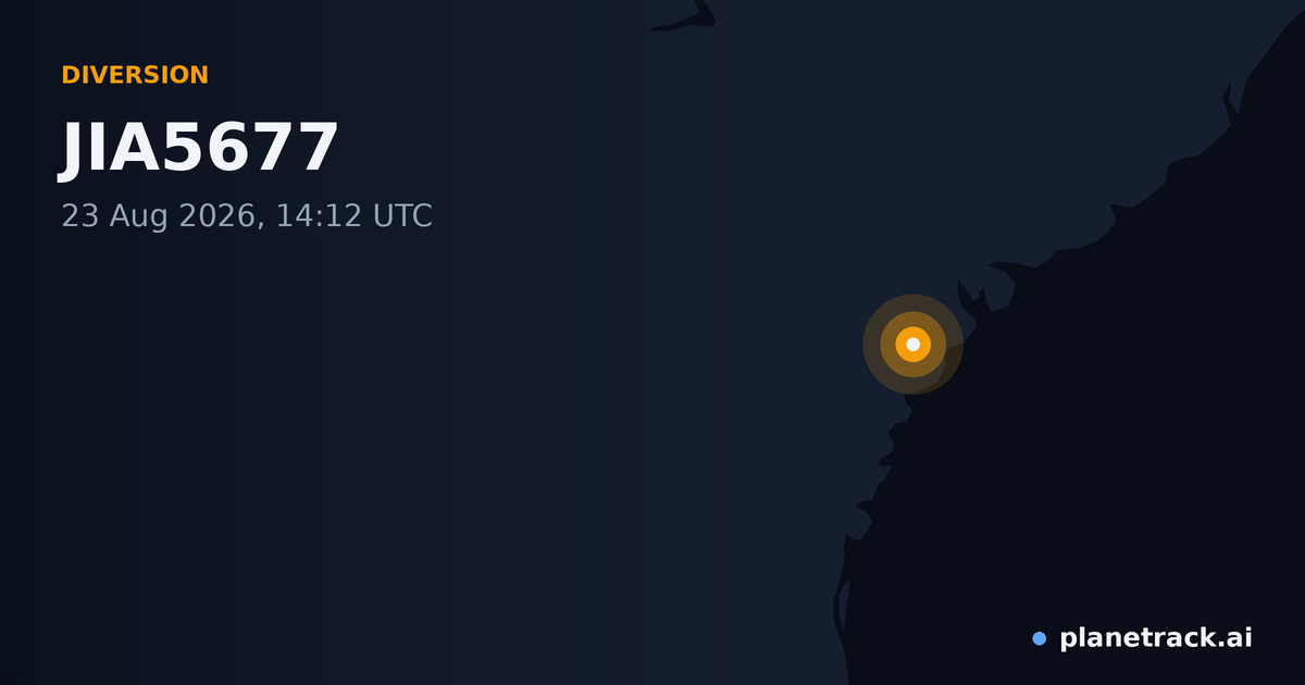 Map of where JIA5677's diversion happened