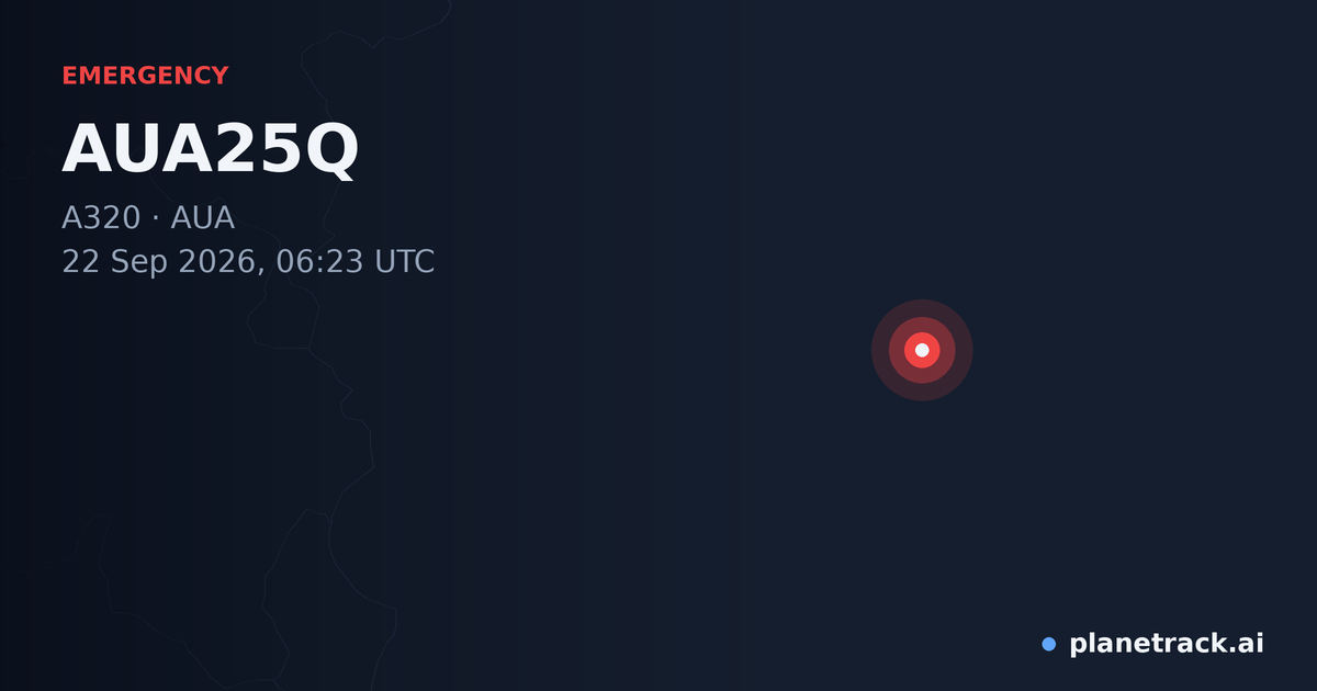 Map of where AUA25Q's emergency: squawk 7600 happened