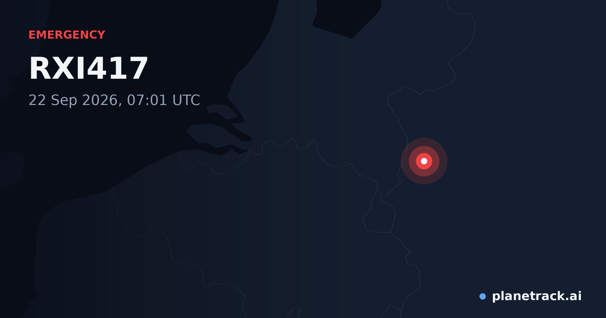 Map of where RXI417's emergency: squawk 7600 happened