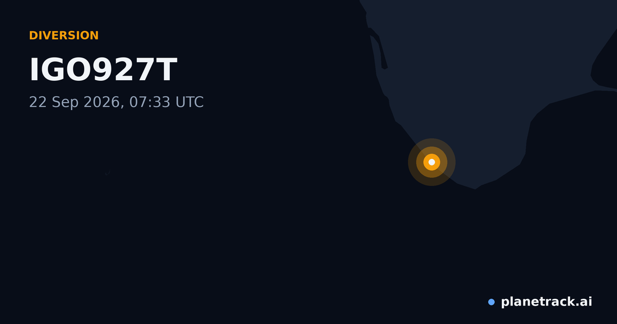 Map of where IGO927T's diversion happened