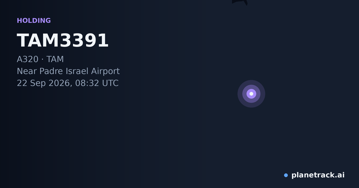 Map of where TAM3391's holding pattern happened