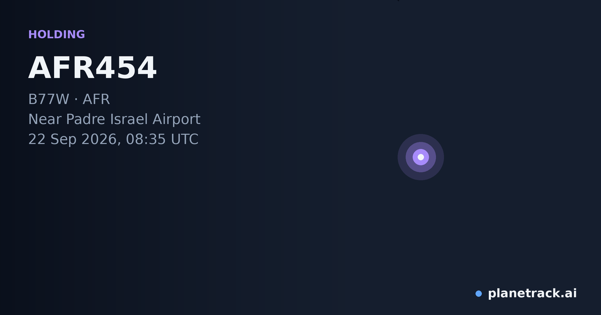 Map of where AFR454's holding pattern happened