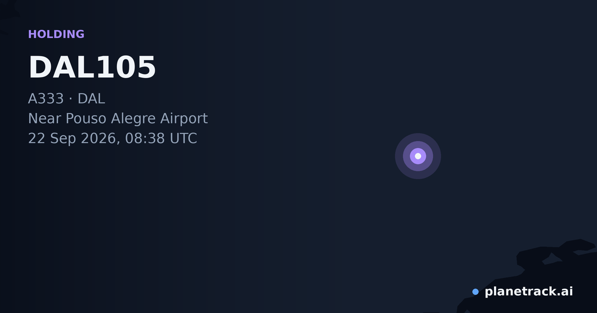 Map of where DAL105's holding pattern happened