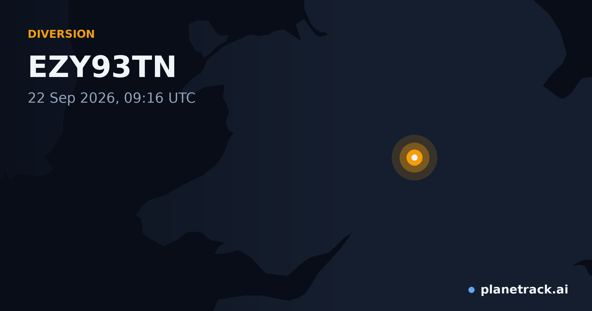 Map of where EZY93TN's diversion happened