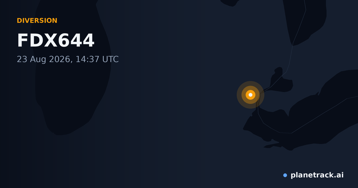 Map of where FDX644's diversion happened