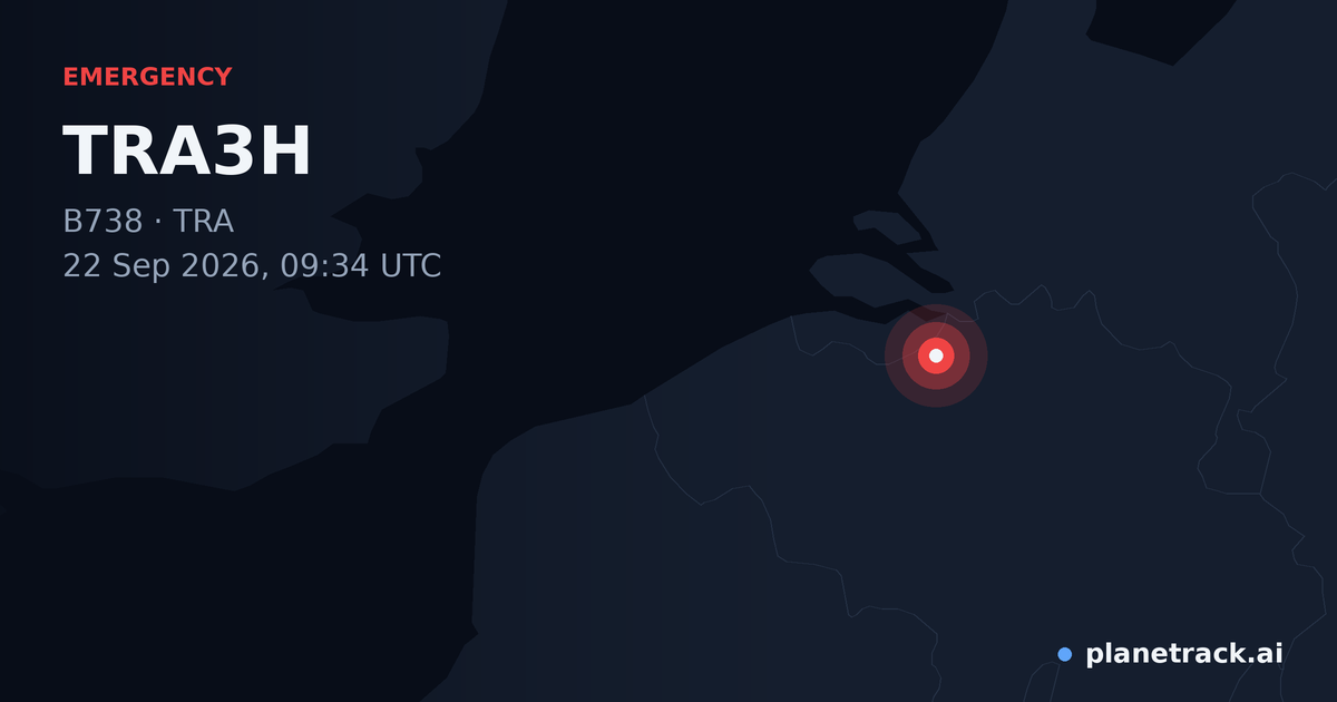 Map of where TRA3H's emergency: squawk 7700 happened