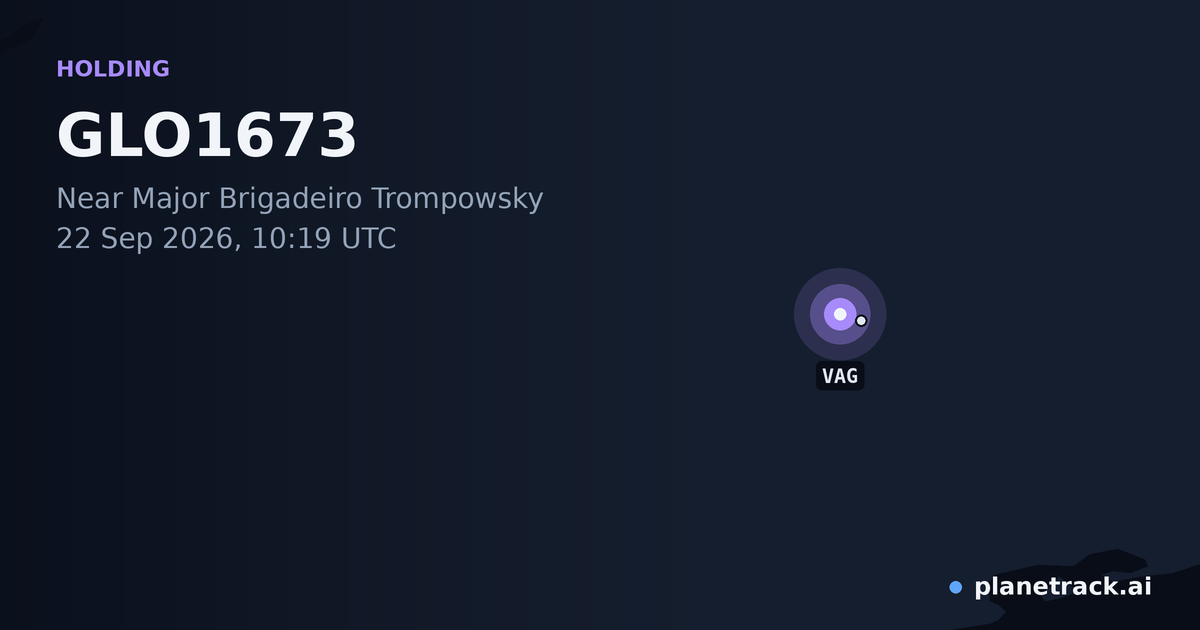 Map of where GLO1673's holding pattern happened
