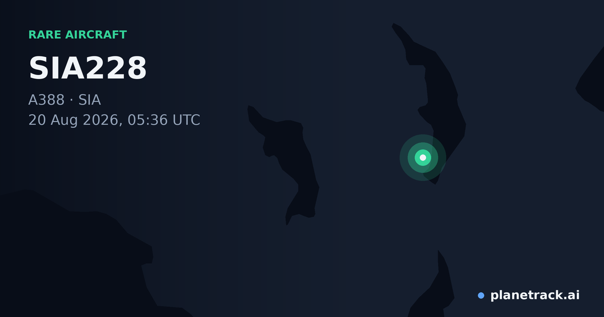 Map of where SIA228's rare aircraft happened
