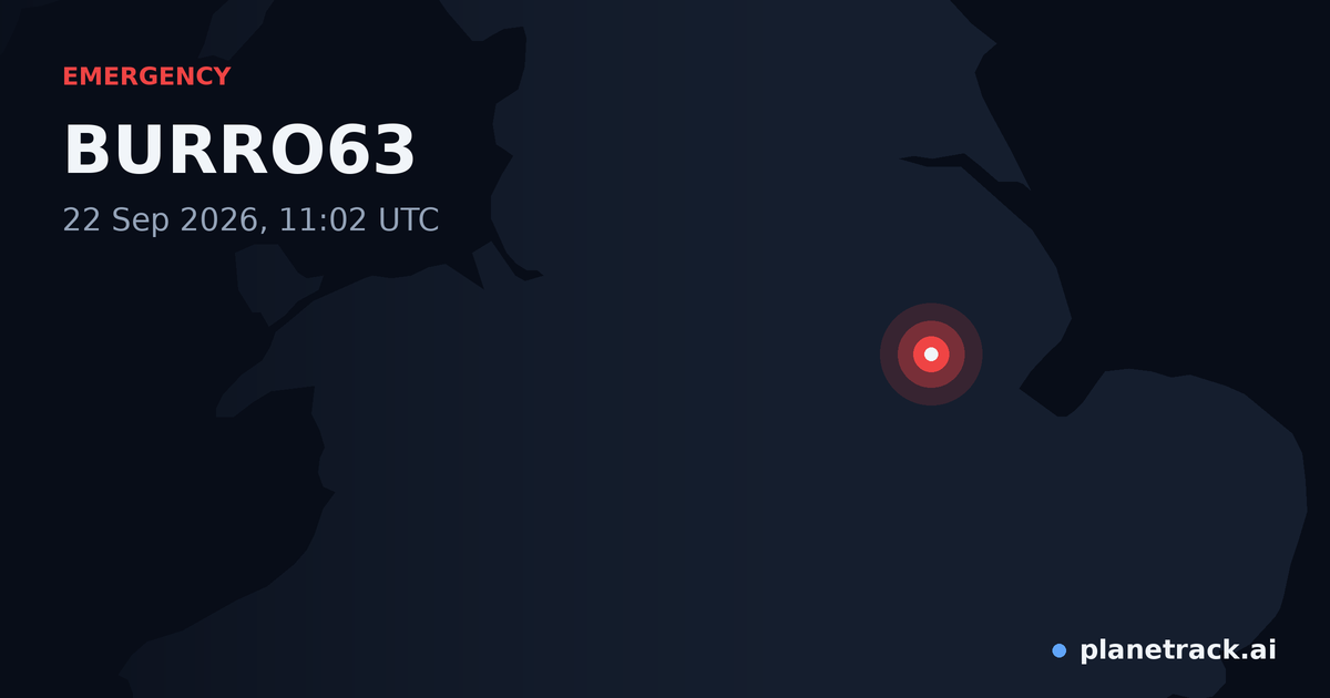Map of where BURRO63's emergency: squawk 7700 happened