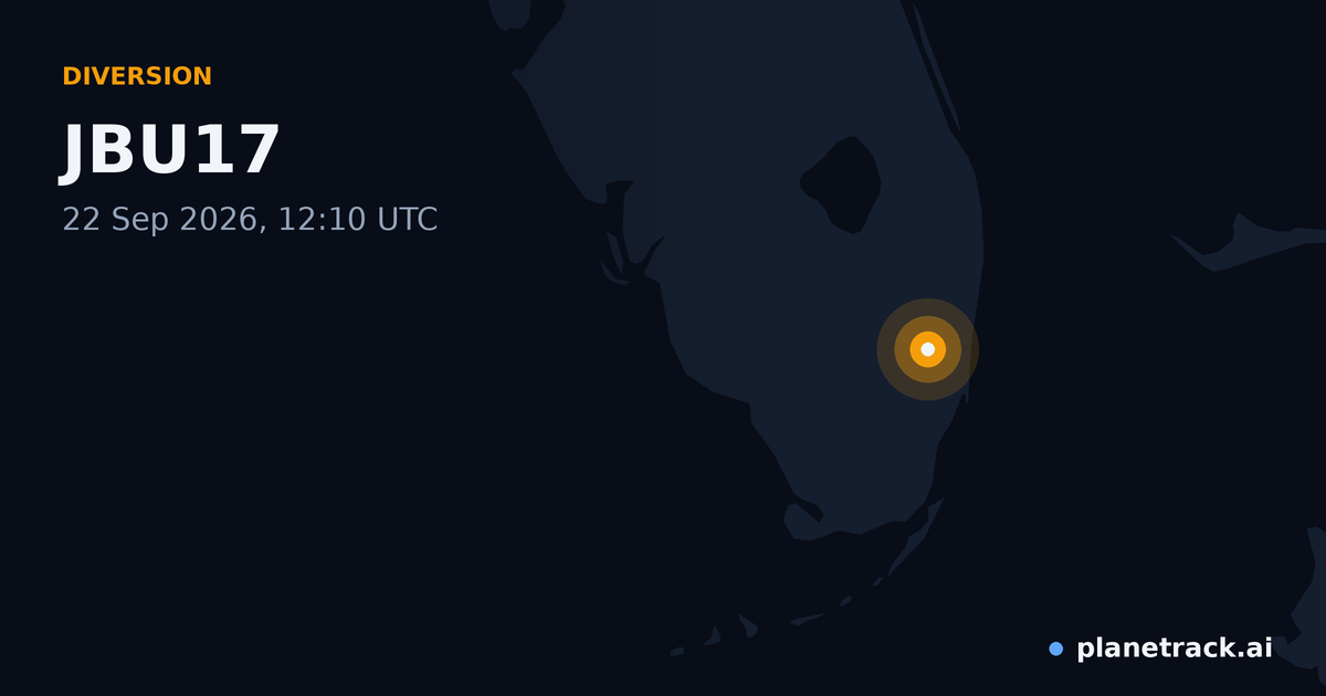 Map of where JBU17's diversion happened