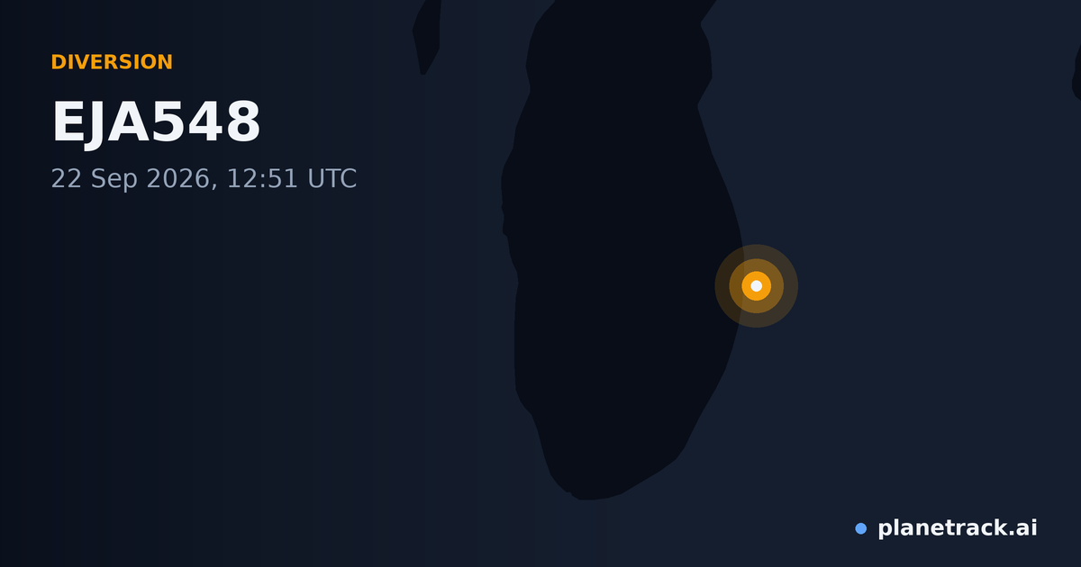 Map of where EJA548's diversion happened