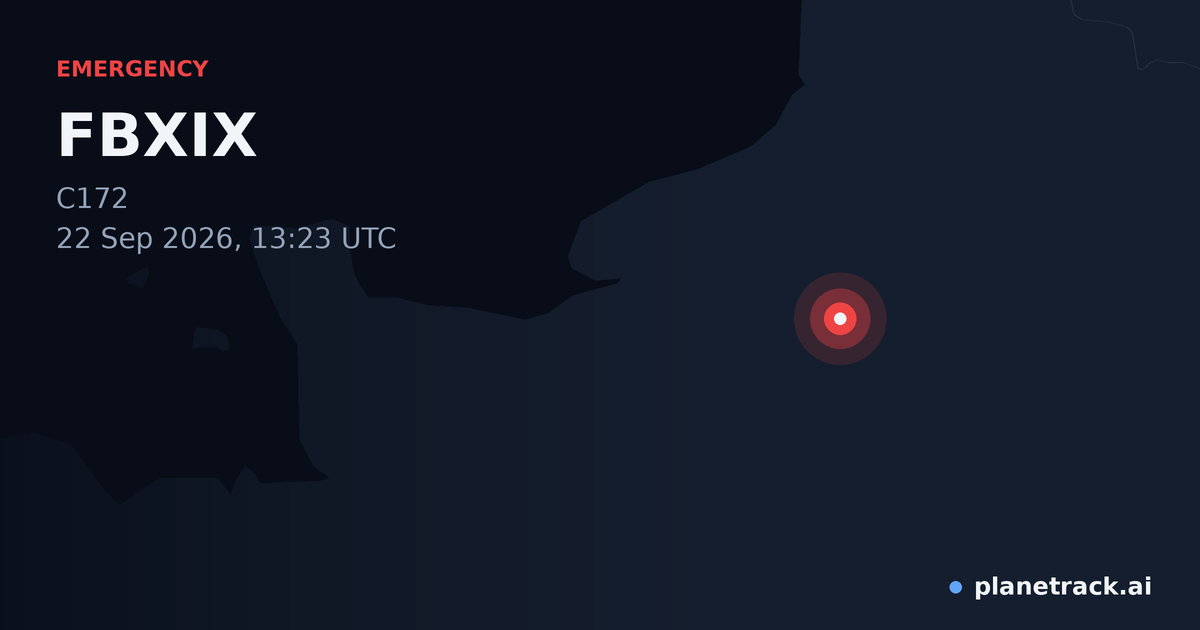 Map of where FBXIX's emergency: squawk 7700 happened