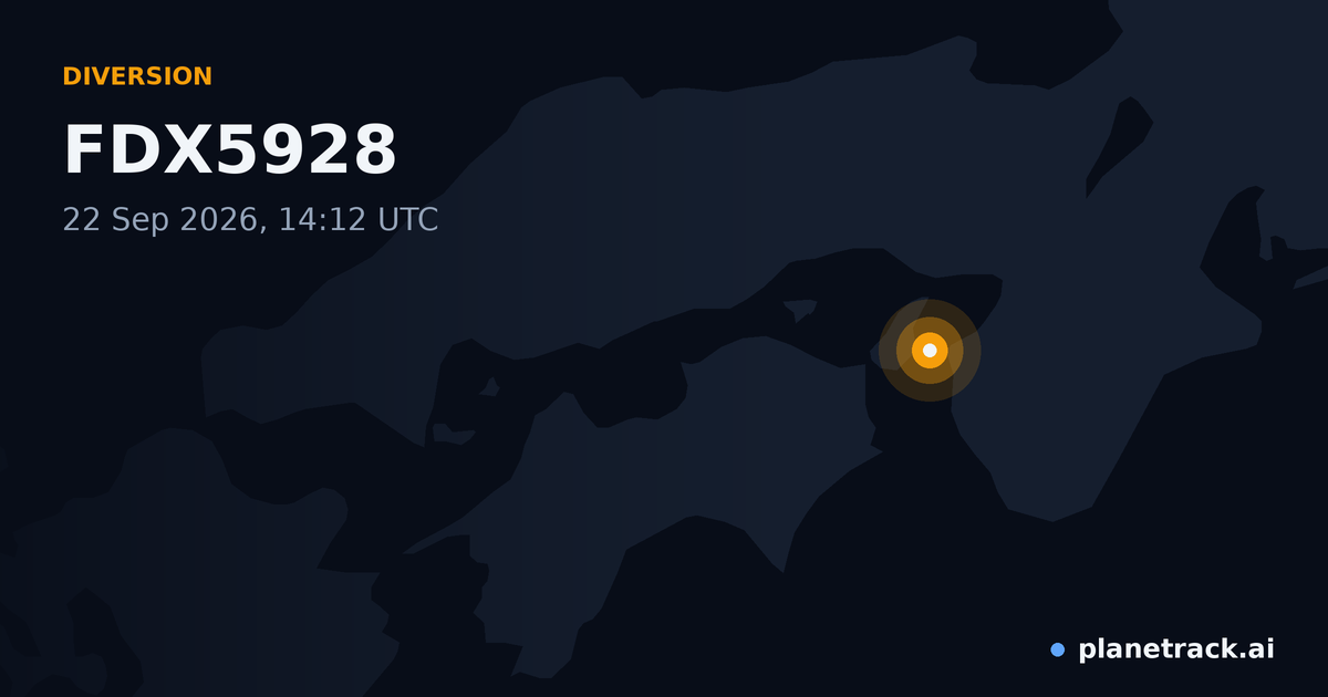 Map of where FDX5928's diversion happened