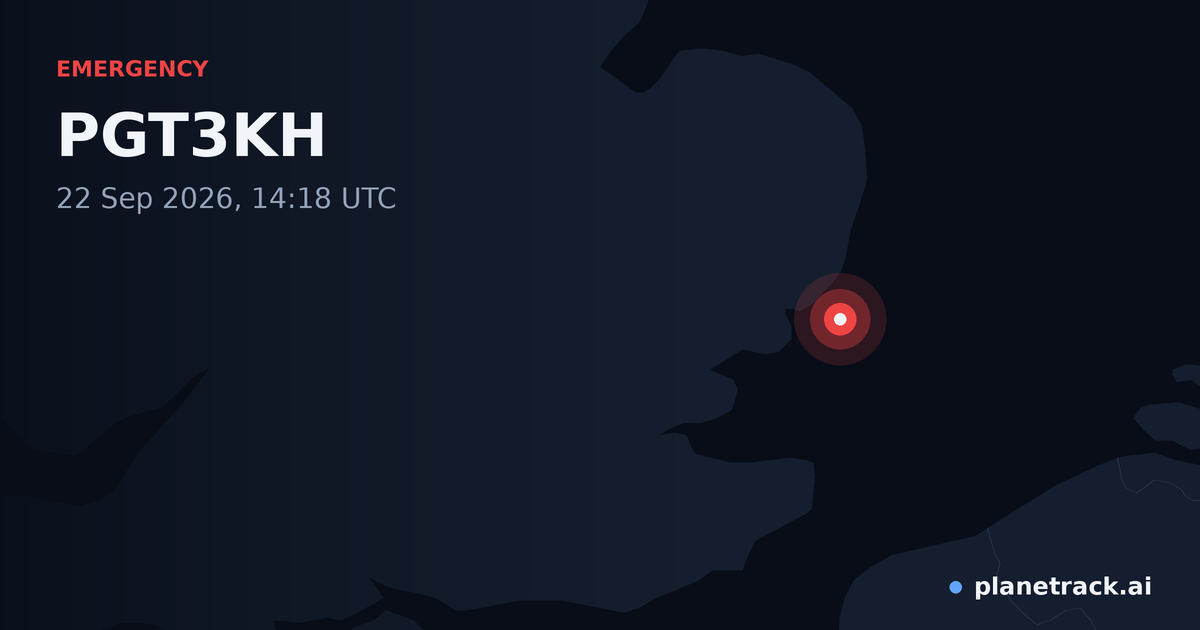Map of where PGT3KH's emergency: squawk 7700 happened
