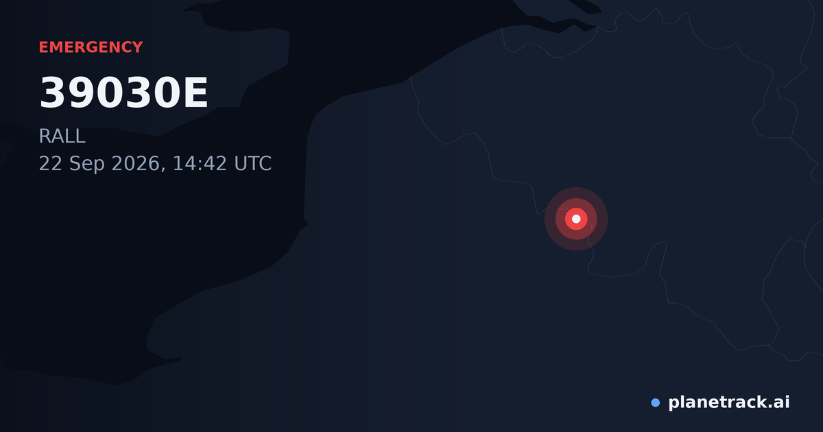 Map of where 39030E's emergency: squawk 7600 happened